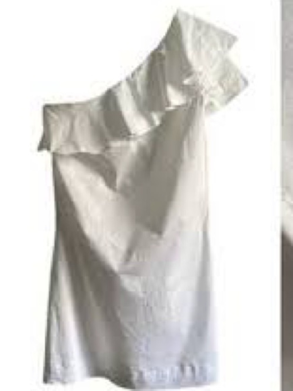 Club Monaco White One-Shoulder Ruffle Blouse